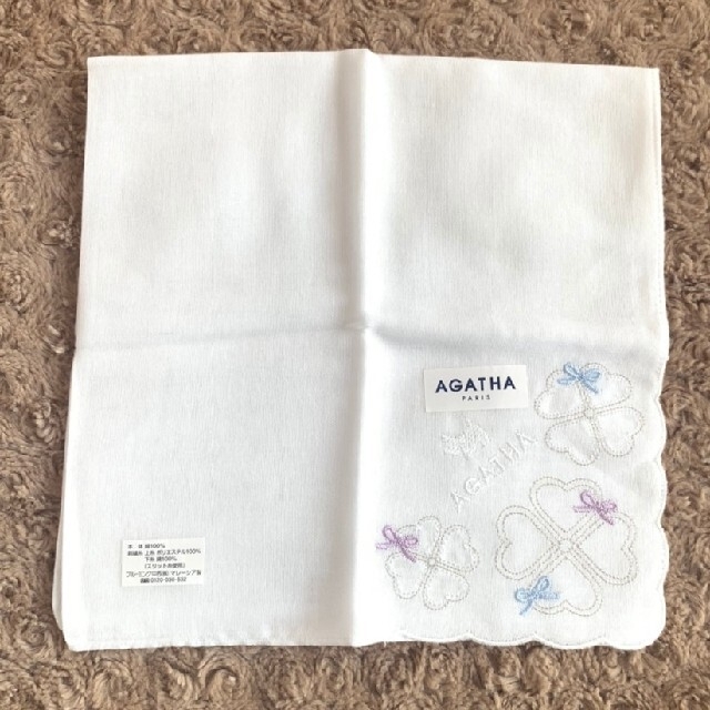 AGATHA(アガタ)の《未使用》AGATHA ガーゼハンカチ 白 レディースのファッション小物(ハンカチ)の商品写真
