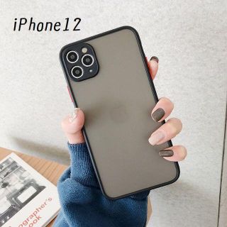 ♦新品送料込み♦ iPhone12 シンプル 韓国 カバー ケース ブラック(iPhoneケース)