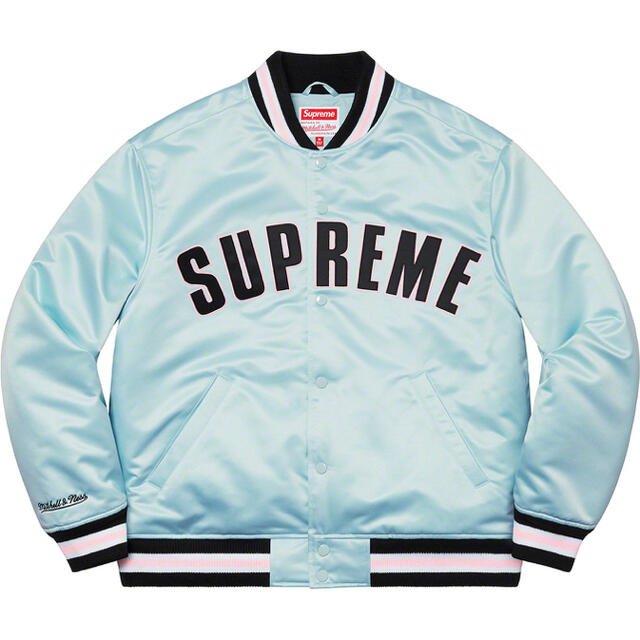 Supreme(シュプリーム)のsupreme  Satin Varsity Jacket Mサイズ blue メンズのジャケット/アウター(スタジャン)の商品写真