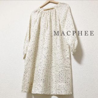 マカフィー(MACPHEE)のTOMORROWLAND MACPHEE チュニック ワンピース ドット柄 M(ひざ丈ワンピース)