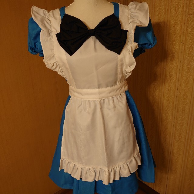 BODYLINE(ボディライン)の【4点セット】コスプレ メイド服 リボンカチューシャ付き M ブルー エンタメ/ホビーのコスプレ(衣装一式)の商品写真