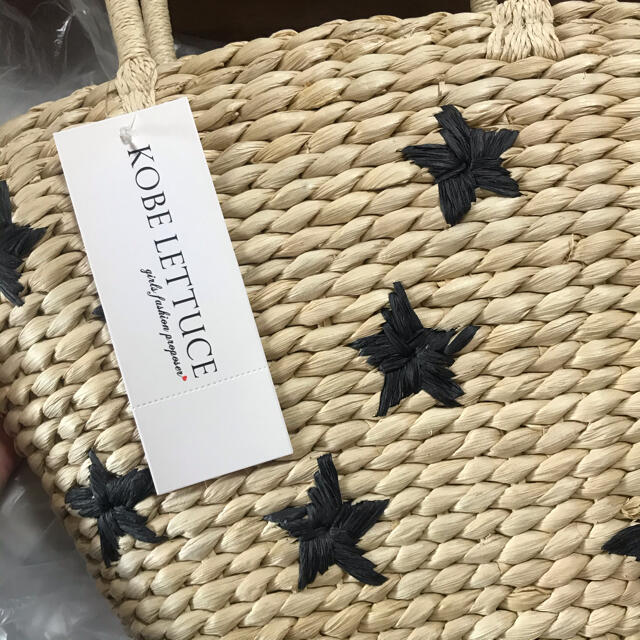 神戸レタス(コウベレタス)の新品★スター刺繍　かごバッグ レディースのバッグ(トートバッグ)の商品写真