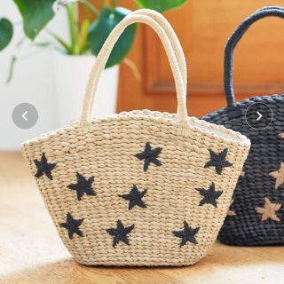 コウベレタス(神戸レタス)の新品★スター刺繍　かごバッグ(トートバッグ)