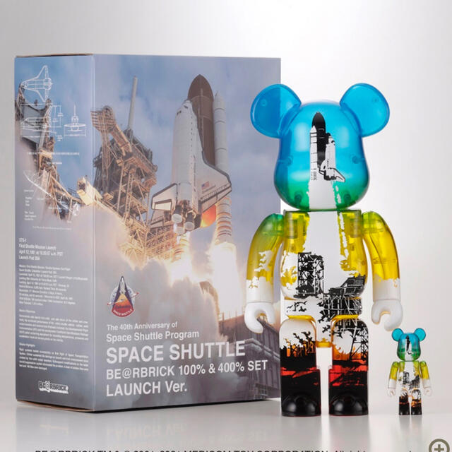 MEDICOM TOY(メディコムトイ)のSPACE SHUTTLE BE@RBRICK LAUNCH 100&400% ハンドメイドのおもちゃ(フィギュア)の商品写真