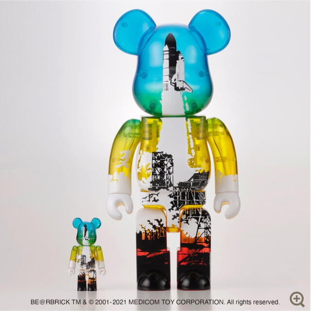 MEDICOM TOY(メディコムトイ)のSPACE SHUTTLE BE@RBRICK LAUNCH 100&400% ハンドメイドのおもちゃ(フィギュア)の商品写真