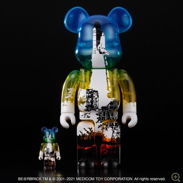 MEDICOM TOY(メディコムトイ)のSPACE SHUTTLE BE@RBRICK LAUNCH 100&400% ハンドメイドのおもちゃ(フィギュア)の商品写真