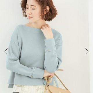 ロペピクニック(Rope' Picnic)のロペピクニック ミラノリブボートネックプルオーバー グリーン 38 (カットソー(長袖/七分))