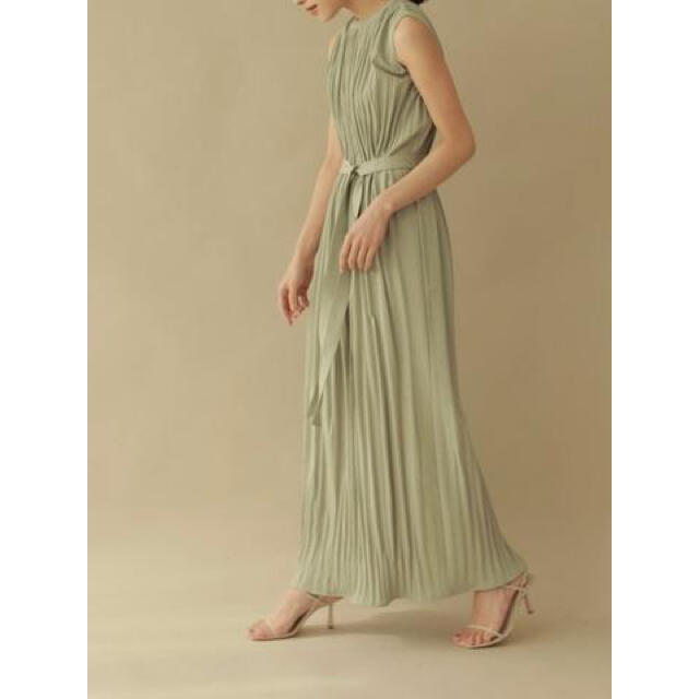 最終値下げ!L'or Belted Pleats Dress 新品 ピスタチオ - www
