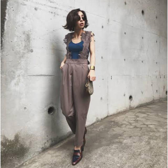 Ameri VINTAGE - AMERI サスペンダー パンツ MOTIF LACE PANTSの ...