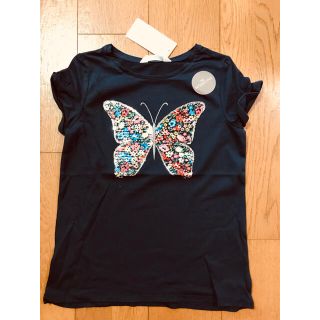 エイチアンドエム(H&M)の大人気✨120 花柄バタフライスパンコール TシャツH&M(Tシャツ/カットソー)