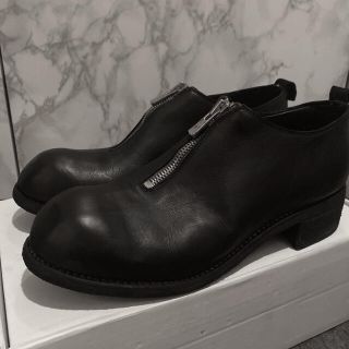 GUIDI - guidi フロントジップ デコルテ シューズ ダブルソール 42 の
