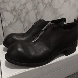 GUIDI   guidi フロントジップ デコルテ シューズ ダブルソール  の