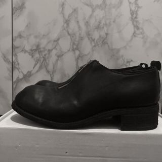 GUIDI - guidi フロントジップ デコルテ シューズ ダブルソール 42 の