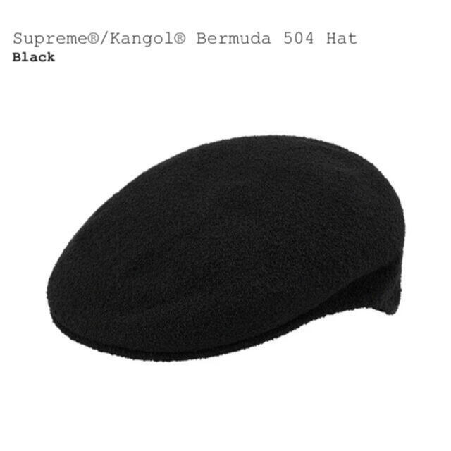 supreme kangol ベレー帽　bermuda 504 hat 黒　L