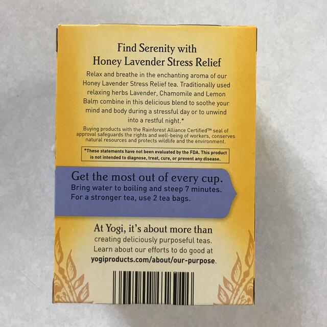 yogi honey Lavender Stress Relief ハーブティー 食品/飲料/酒の飲料(茶)の商品写真