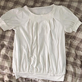 トップス Tシャツ カットソー ホワイト L(カットソー(半袖/袖なし))