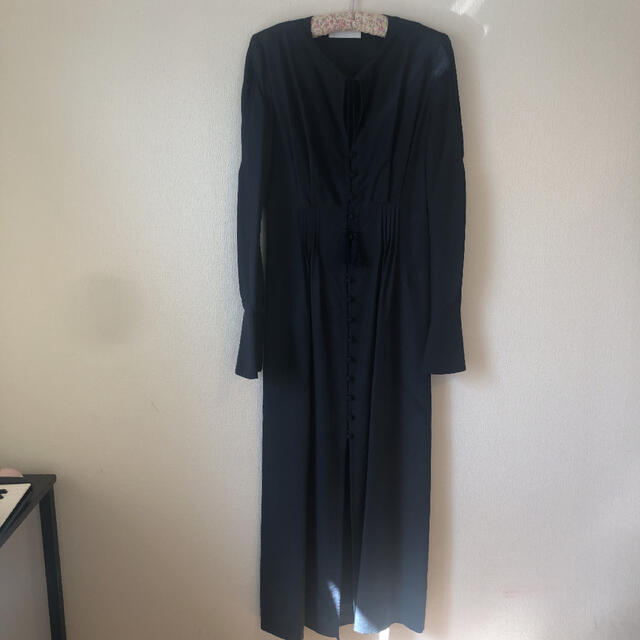 mame(マメ)のmame kurogouchi  A line silk dress navy レディースのワンピース(ロングワンピース/マキシワンピース)の商品写真