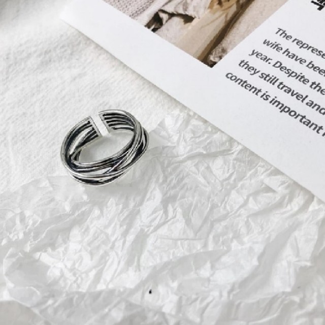 CIAOPANIC TYPY(チャオパニックティピー)の6連 クロス ライン デザインリング 指輪 シルバーリング レディースのアクセサリー(リング(指輪))の商品写真