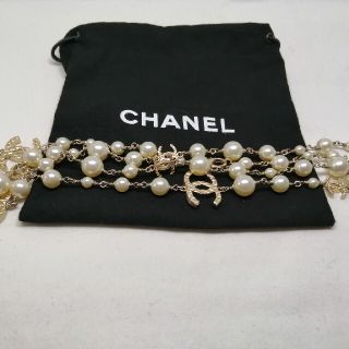 シャネル(CHANEL)のシャネル ココマーク フェイクパールチェーンネックレス(ネックレス)