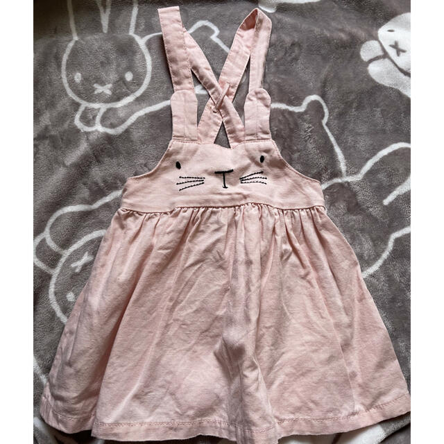 NEXT(ネクスト)のnext baby うさぎジャンパースカート ピンク　12-18m 86 キッズ/ベビー/マタニティのベビー服(~85cm)(スカート)の商品写真