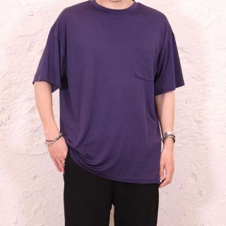 コモリ(COMOLI)のCOMOLI WISM別注 ウール天竺半袖クルー フレンチネイビーサイズH 新品(Tシャツ/カットソー(半袖/袖なし))