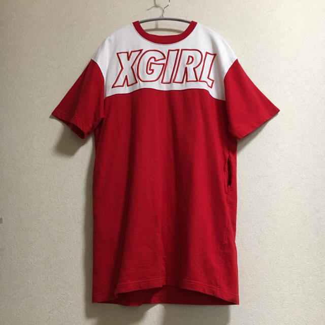 X-girl(エックスガール)のエックスガール X-girl BI-COLOR S/S DRESS レディースのワンピース(ひざ丈ワンピース)の商品写真