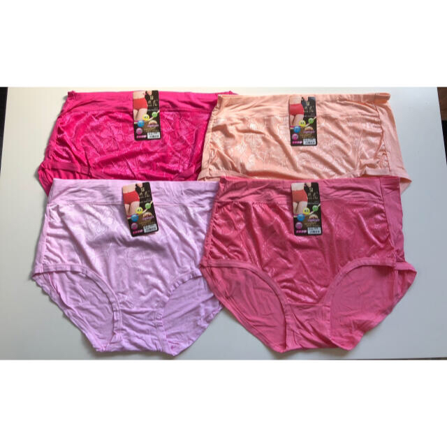 大きいサイズ　6L〜8L ピンク系ショーツ4枚 レディースの下着/アンダーウェア(ショーツ)の商品写真
