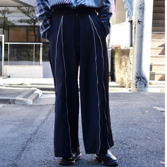 Yohji Yamamoto(ヨウジヤマモト)のALMOSTBLACK 18ss flont zip wide pants メンズのパンツ(スラックス)の商品写真