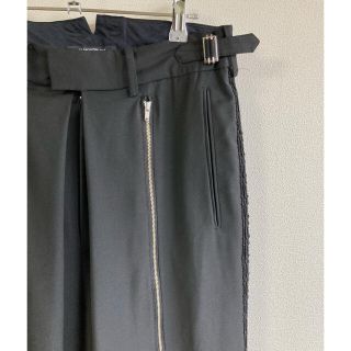 ヨウジヤマモト(Yohji Yamamoto)のALMOSTBLACK 18ss flont zip wide pants(スラックス)