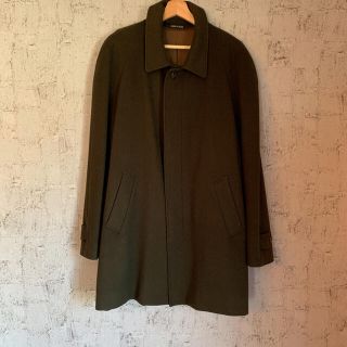 マルタンマルジェラ(Maison Martin Margiela)の古着 ステンカラーコート カシミヤ100% 80s モスグリーン カーキ(ステンカラーコート)