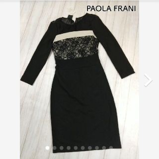 パオラフラーニ(PAOLA FRANI)の新品◎PAOLA FRANI ストレッチ シースルー ワンピース(ひざ丈ワンピース)