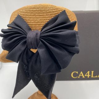 カシラ(CA4LA)の【試着のみ】CA4LA カシラ 風の方向NPB リボン 帽子 ハット(麦わら帽子/ストローハット)