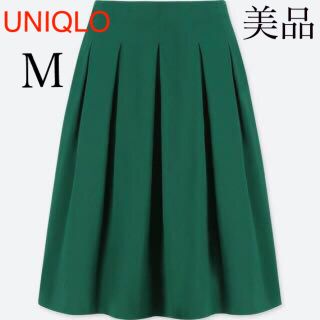 ユニクロ(UNIQLO)の ハイウエストドライストレッチタックスカート（丈標準63～65cm）(ひざ丈スカート)