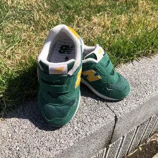 ニューバランス(New Balance)のニューバランス　子供靴　キッズシューズ　グリーン　緑　14センチ(スニーカー)