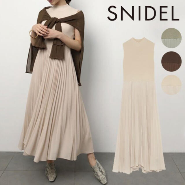 snidel ノースリニットドッキングワンピース