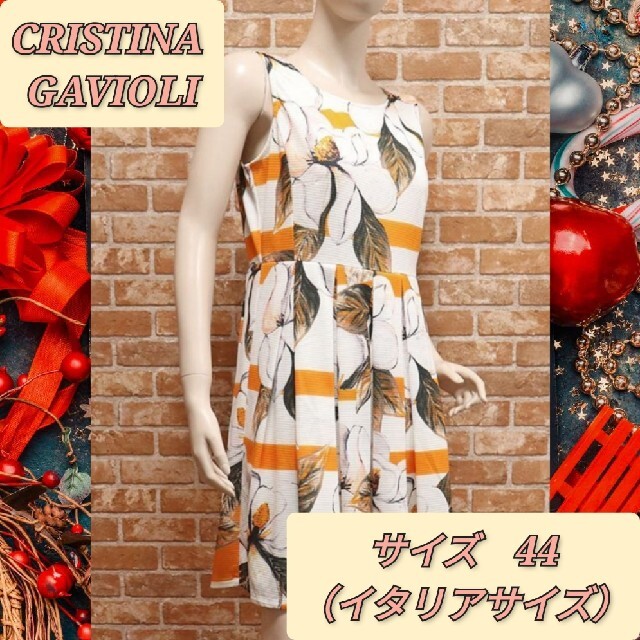 新品 春夏/CRISTINA GAVIOLI/44/フラワー柄ワンピース 可愛い レディースのワンピース(ミニワンピース)の商品写真