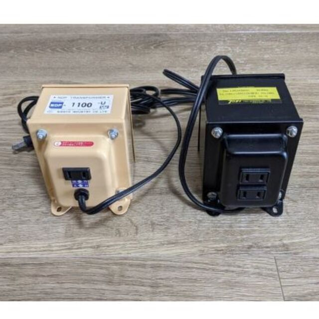 変圧器 降圧(120V→100V) 2個（1100W, 1500W）