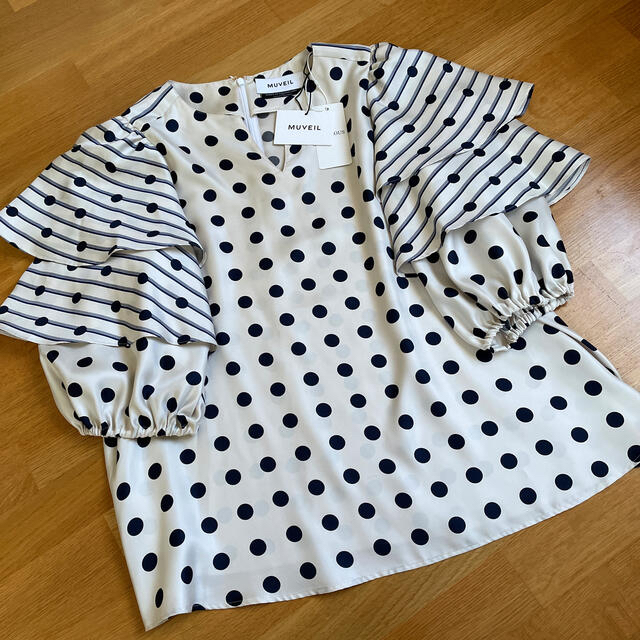 MUVEIL WORK - ミュベール ドット プリント ブラウス (新品)の通販