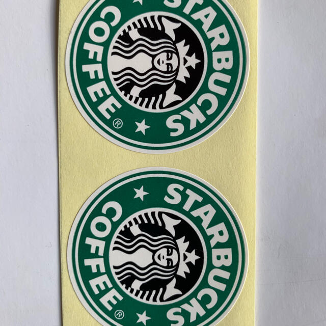 Starbucks Coffee(スターバックスコーヒー)のスターバックス　ロゴ　ラベル　ステッカー　2枚 エンタメ/ホビーのコレクション(ノベルティグッズ)の商品写真