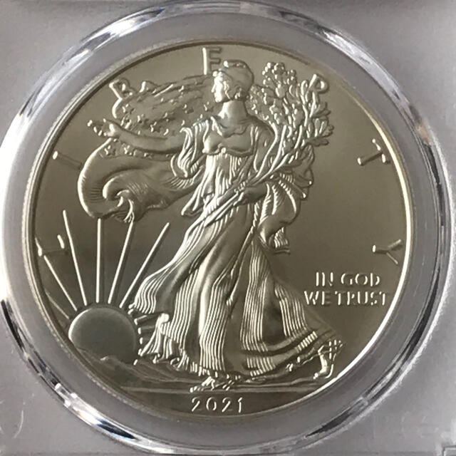 最高鑑定2021 アメリカ シルバーイーグル銀貨 PCGS MS70 FS 55%以上