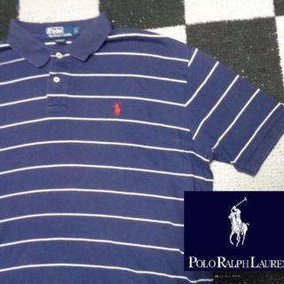 ラルフローレン(Ralph Lauren)のhide様専用【Poloラルフローレン】半袖ボーダーポロシャツ海外L濃紺(ポロシャツ)