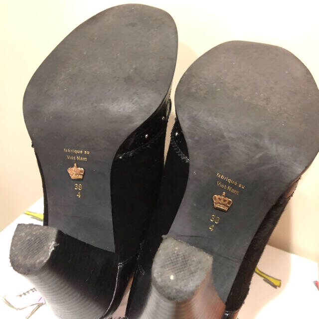 ダニエラアンドジェマ　ハラコ×レザー　ブーティー レディースの靴/シューズ(ハイヒール/パンプス)の商品写真