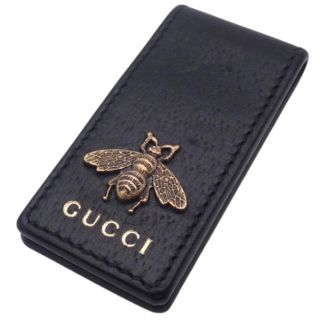 グッチ(Gucci)のグッチマネークリップ アニマリエ レザー ブラック黒 40800069612(マネークリップ)