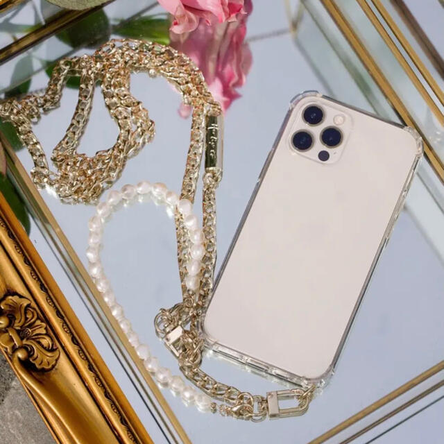 herlipto Pearl Chain Strap iPhone Case