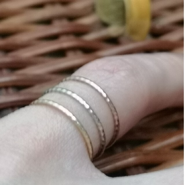 K10♡３カラーゴールド ダイヤモンド ピンキーリング【３本セット】 レディースのアクセサリー(リング(指輪))の商品写真