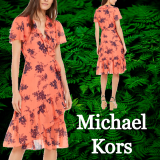 マイケルコース(Michael Kors)の★SALE☆【Michael Kors】ローラルプリントフリルラップドレス(ひざ丈ワンピース)