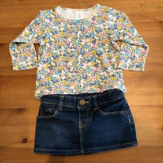 ベビーギャップ(babyGAP)の70センチ女の子　3点セット（ロンT キャミ　スカート）(スカート)