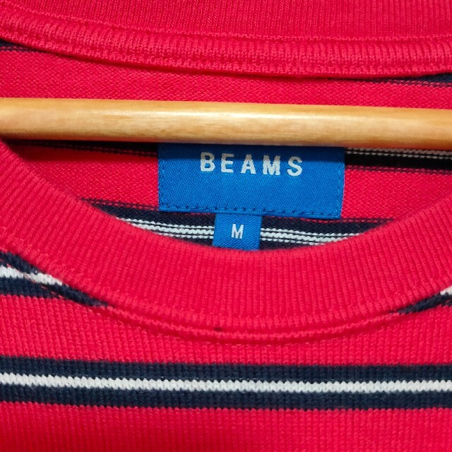BEAMS(ビームス)のBEAMS ビームス ビッグ ボーダー クルーネックTシャツ レッド メンズのトップス(Tシャツ/カットソー(半袖/袖なし))の商品写真