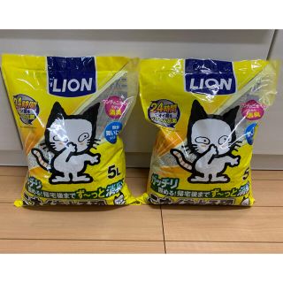 ライオン(LION)のLION ニオイをとる砂 5L×2袋☆猫砂 オマケ付き(猫)