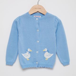 プチバトー(PETIT BATEAU)の完売品　新品　トロッターズ　TROTTERS アヒルさん　カーディガン(カーディガン/ボレロ)